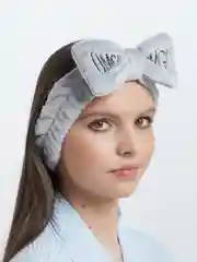 Приглушённый хаки мягкая плюшевая повязка для волос с бантиком OMG для макияжа и умывания, корейский стиль