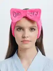 Вишнёвый мягкая плюшевая повязка для волос с бантиком OMG для макияжа и умывания, корейский стиль