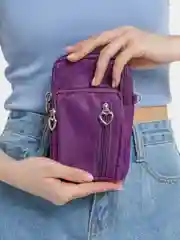 Фиолетовый сумка для телефона, ключей, кошелька