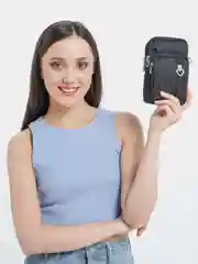 Черный сумка для телефона, ключей, кошелька