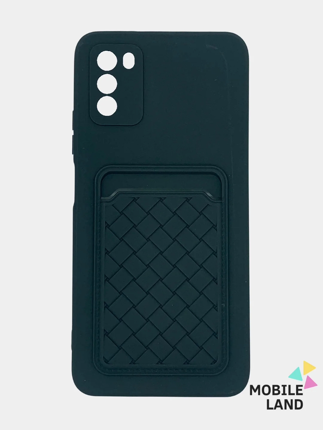 Черный чехол на REDMI 9A / 9C / Note 10 / POCO M3 с карманом для карты и мягкой вставкой
