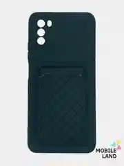 Черный чехол на REDMI 9A / 9C / Note 10 / POCO M3 с карманом для карты и мягкой вставкой