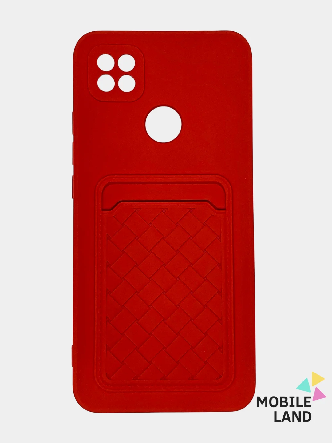 Красный чехол на REDMI 9A / 9C / Note 10 / POCO M3 с карманом для карты и мягкой вставкой