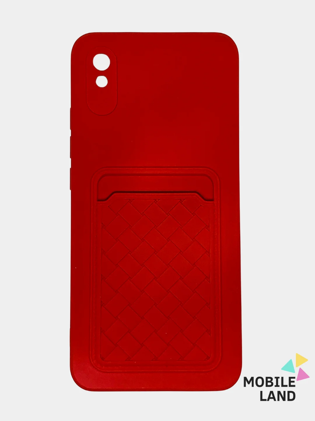 Красный чехол на REDMI 9A / 9C / Note 10 / POCO M3 с карманом для карты и мягкой вставкой