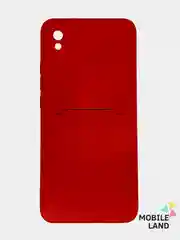 Красный чехол на REDMI 9A / 9C / Note 10 / POCO M3 с карманом для карты и мягкой вставкой