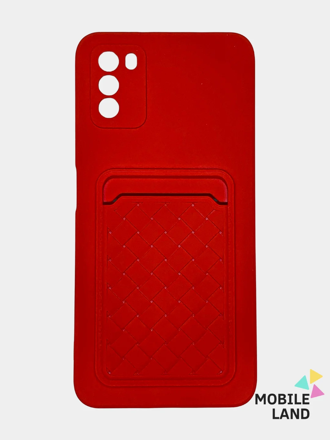 Красный чехол на REDMI 9A / 9C / Note 10 / POCO M3 с карманом для карты и мягкой вставкой
