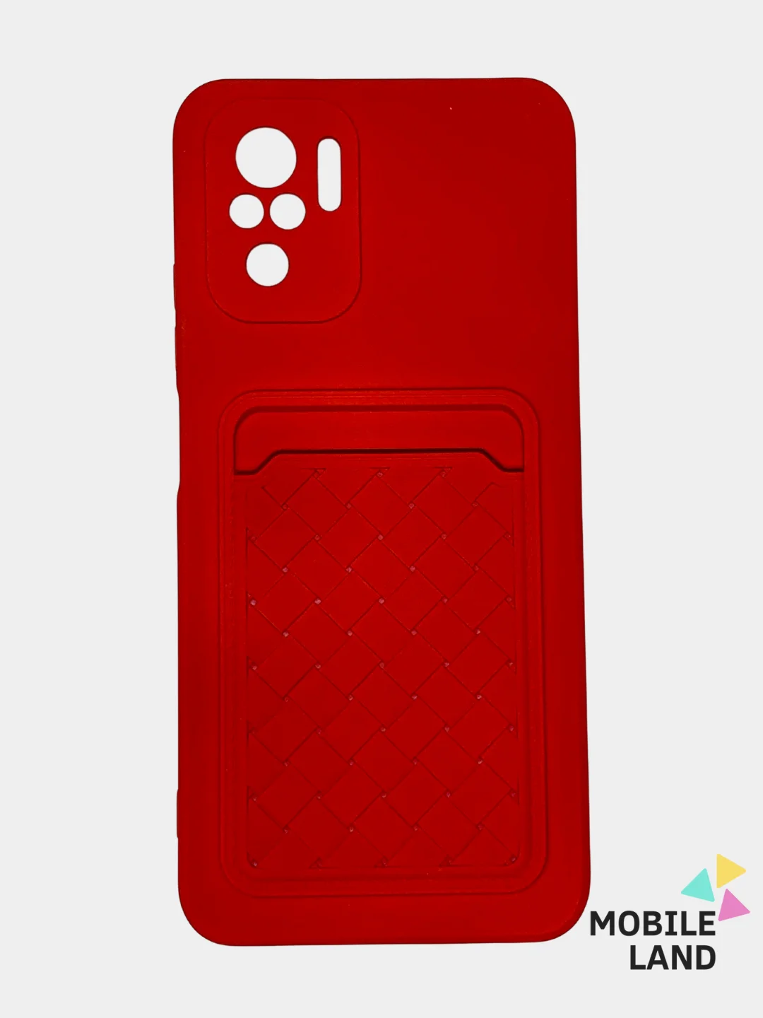 Красный чехол на REDMI 9A / 9C / Note 10 / POCO M3 с карманом для карты и мягкой вставкой
