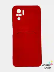 Красный чехол на REDMI 9A / 9C / Note 10 / POCO M3 с карманом для карты и мягкой вставкой