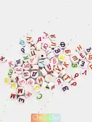 Белый бусины буквы для рукоделия, бусины алфавит акриловые