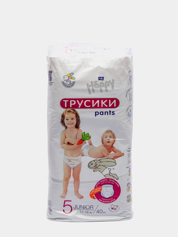 Трусики-подгузники Bella Baby Happy размер 5 Junior, 11-18 кг, 40шт