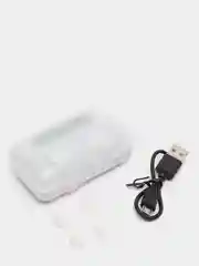 Белый беспроводные Bluetooth наушники с микрофоном и внешним аккумулятором TWS BTH-F9-5