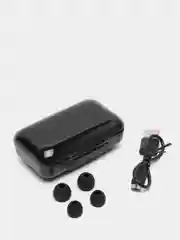 Черный беспроводные Bluetooth наушники с микрофоном и внешним аккумулятором TWS BTH-F9-5