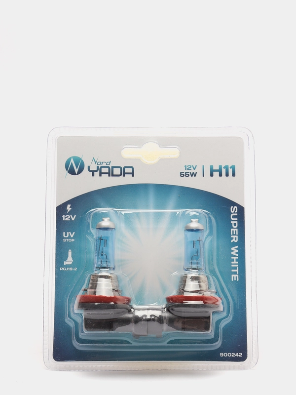 Автолампа H11 12V 55W  SUPER WHITE, 2 штуки