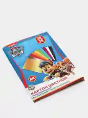 Картон цветной немелованный PAW PATROL, А4, 10 листов, 10 цветов, 220 г/м2