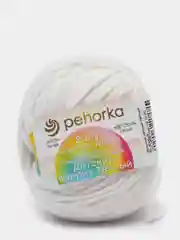 Белый пряжа Детский каприз теплый Пехорка, 50% шерсть мериносовая 50% фибра, 50г, 125м