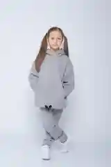 Спортивный костюм на флисе/Костюм для девочек/Утепленный детский костюм/Худи и джоггеры