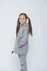 Спортивный костюм на флисе/Костюм для девочек/Утепленный детский костюм/Худи и джоггеры