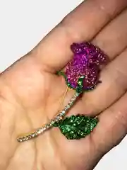 Фуксия брошь "Роза"