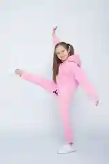 Розовый спортивный костюм на флисе/Костюм для девочек/Утепленный детский костюм/Худи и джоггеры