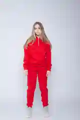 Красный костюм женский утепленный, на флисе