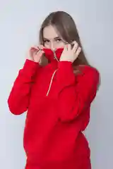 Красный костюм женский утепленный, на флисе