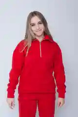Красный костюм женский утепленный, на флисе