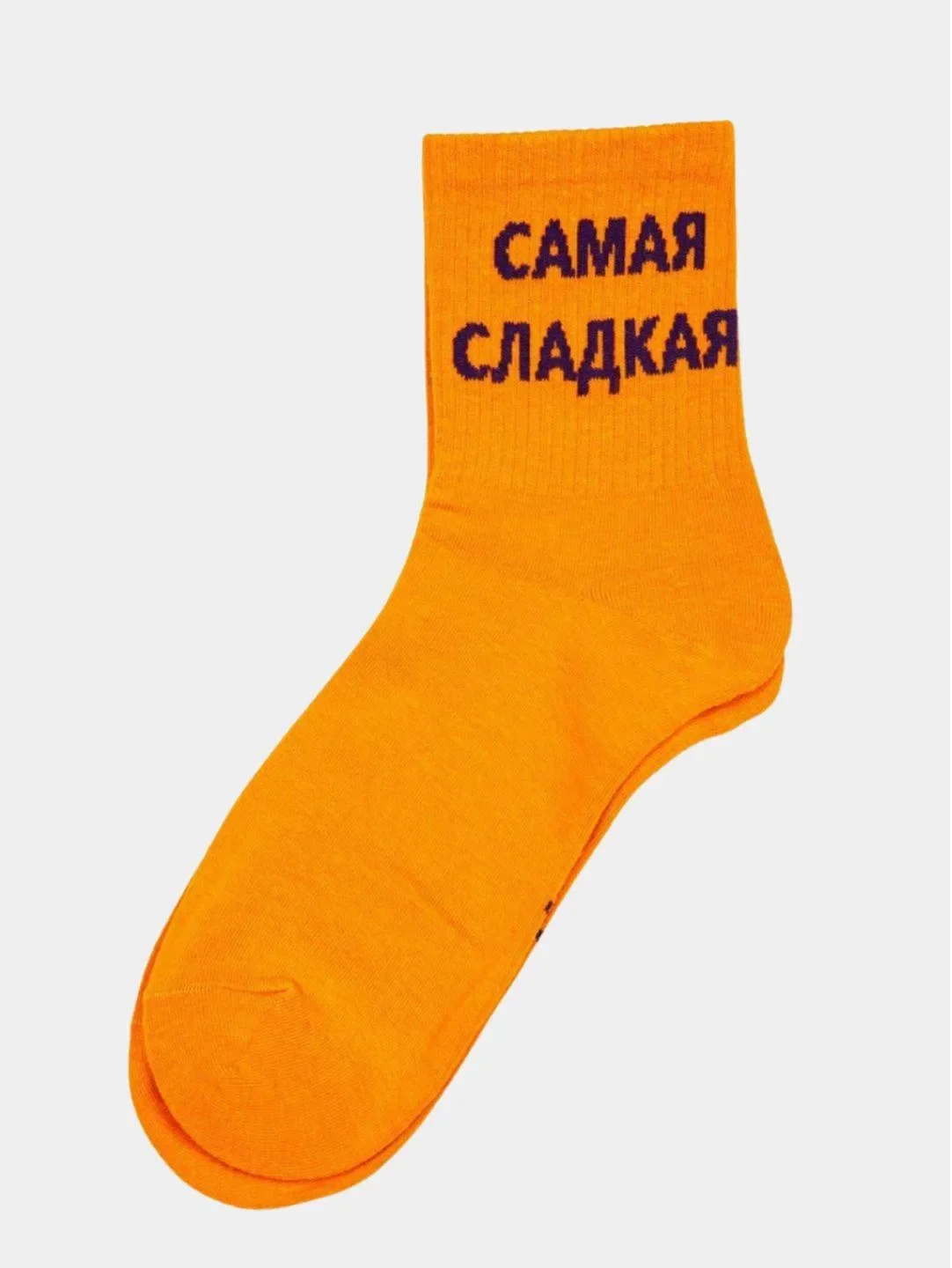Оранжевый носки женские, с надписями