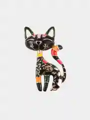 Черный брошь с эмалью "Черный кот"