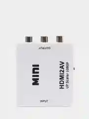 Белый конвертер преобразователь переходник с HDMI на 3RCA (тюльпаны) AV