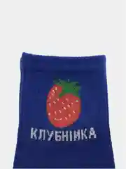 Темно-синий носки женские "Фрукты-Смайлики"