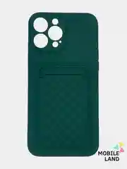 Зеленый чехол с карманом для карты и мягкой вставкой для iPhone 13, 13 Pro, 13 Pro Max