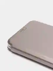 Серебряный чехол книжка Xiaomi Redmi Note 9 / 10X