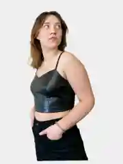 Топ женский из экокожи
