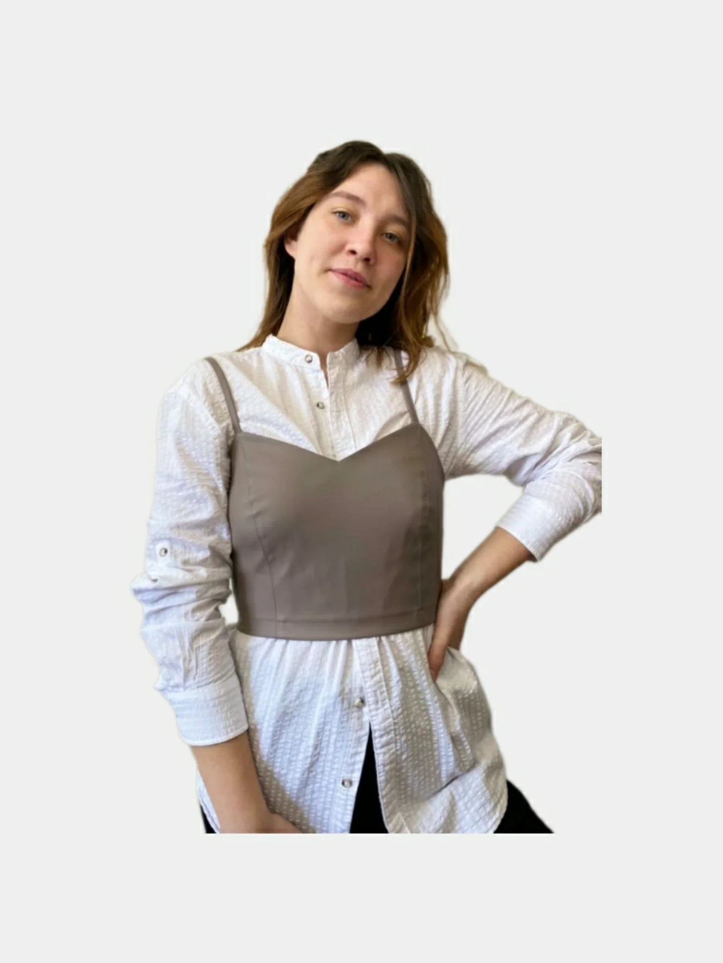 Топ женский из экокожи