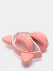 Розовый беспроводные светящиеся наушники с ушками CAT EAR P33M