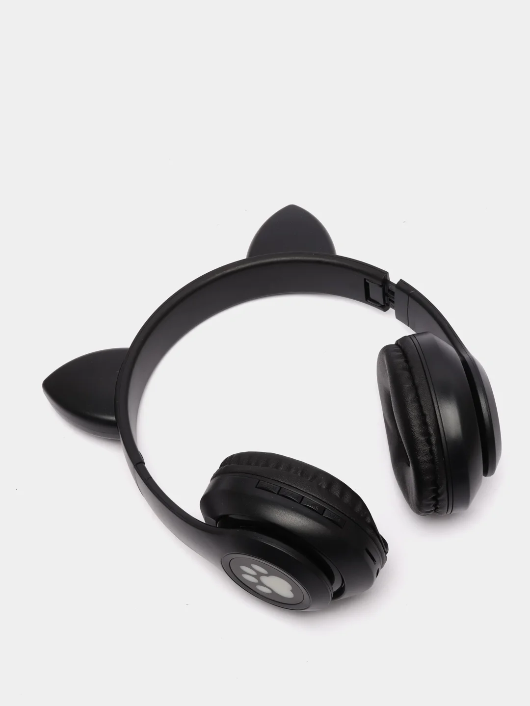 Черный беспроводные светящиеся наушники с ушками CAT EAR P33M
