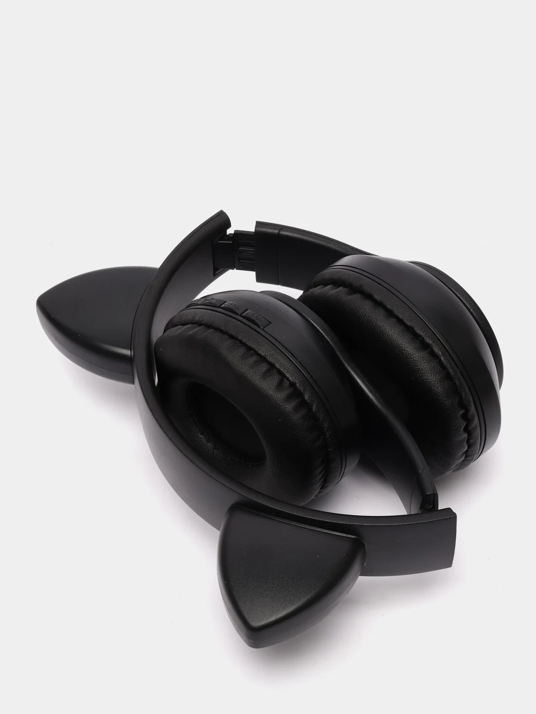 Черный беспроводные светящиеся наушники с ушками CAT EAR P33M