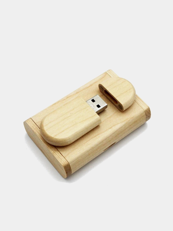 Деревянная флешка USB 2.0 в футляре 4, 8, 16, 32, 64 гб
