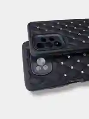 Черный чехол Samsung A12, A32, A51, A03S, Redmi 9C, 10, Poco X3, M3, Xiaomi Mi11 Lite со стразами