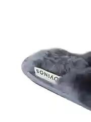 Серый меховые тапочки мужские
