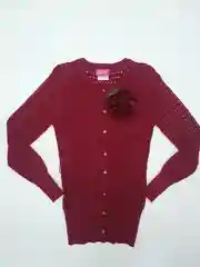 Кардиган бордовый, с брошью роза