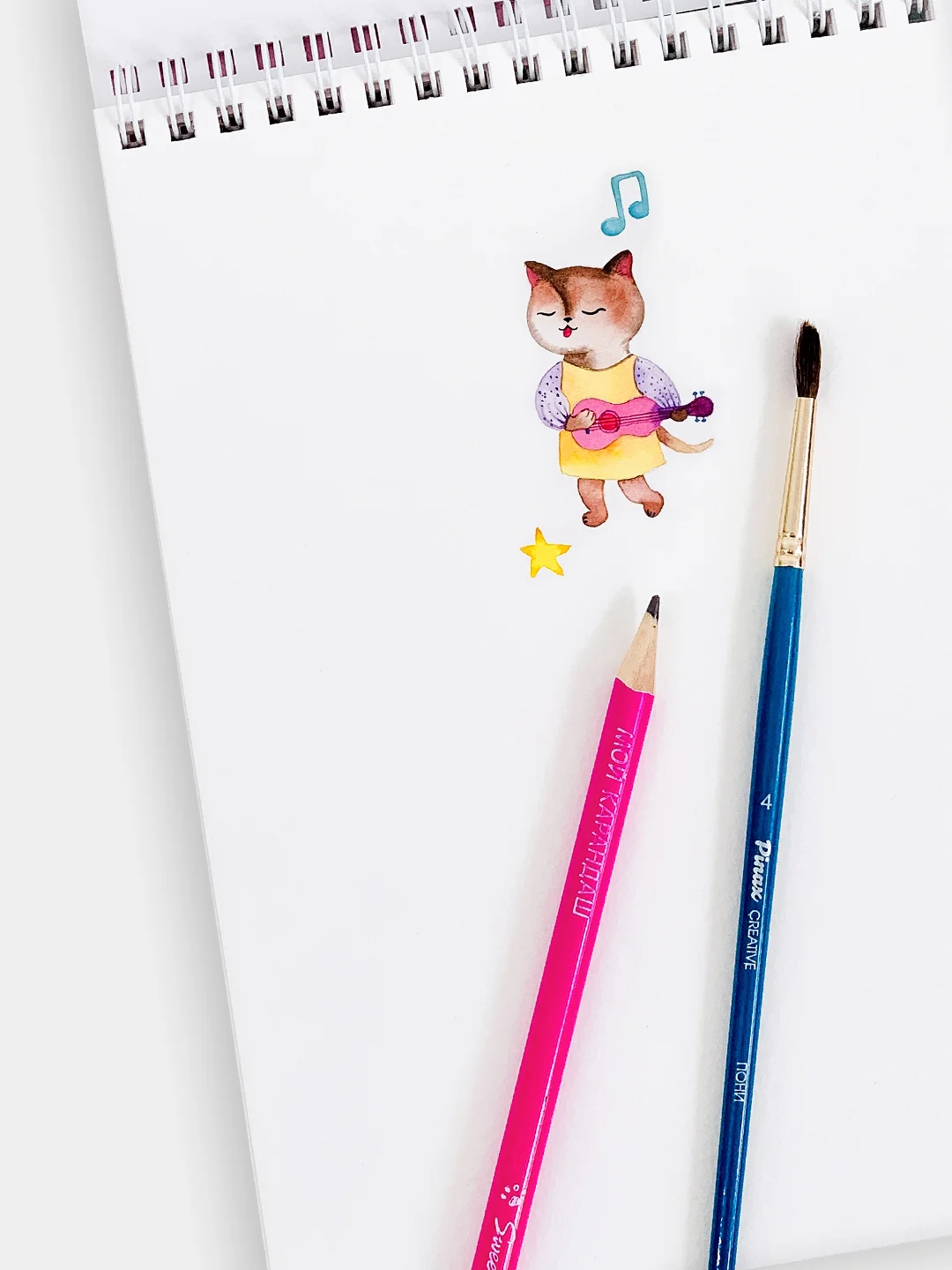 Бирюзовый sweet Cat Shop Скетчбук 25 листов