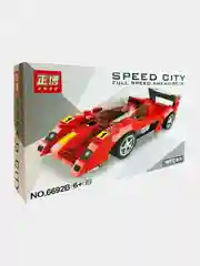 Красный конструктор блочный Speed city 2 в 1 "Гоночный автомобиль - робот"