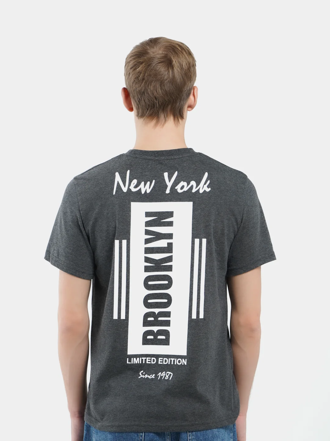 Футболка мужская ТВОЕ серая NY Brooklyn