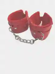 Красный наручники для БДСМ, кожаные