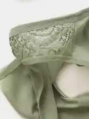 Серый трусы женские слипы с кружевом, бамбук