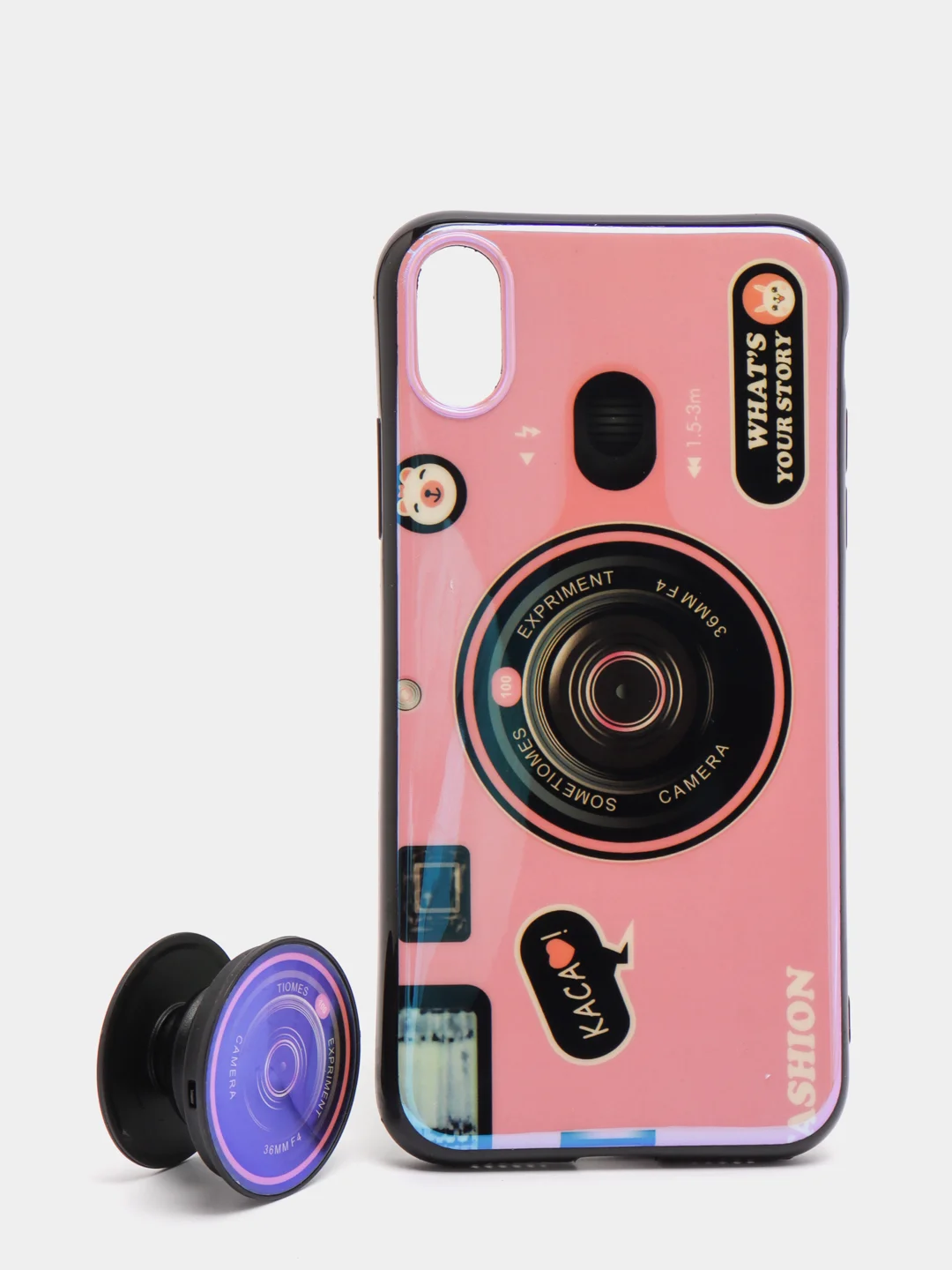 Розовый чехол для телефона камера + кроштейн для iPhone 12, 11, XR, 7/8/SE, 6/6S