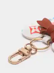 Белый брелок кожаный для ключей "Минни Маус"