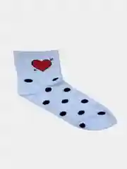 Белый носки женские с принтом "Сердце"