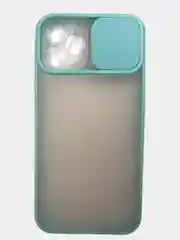 Бирюзовый чехол iPhone 11 Pro Max с защитой камеры полупрозрачный